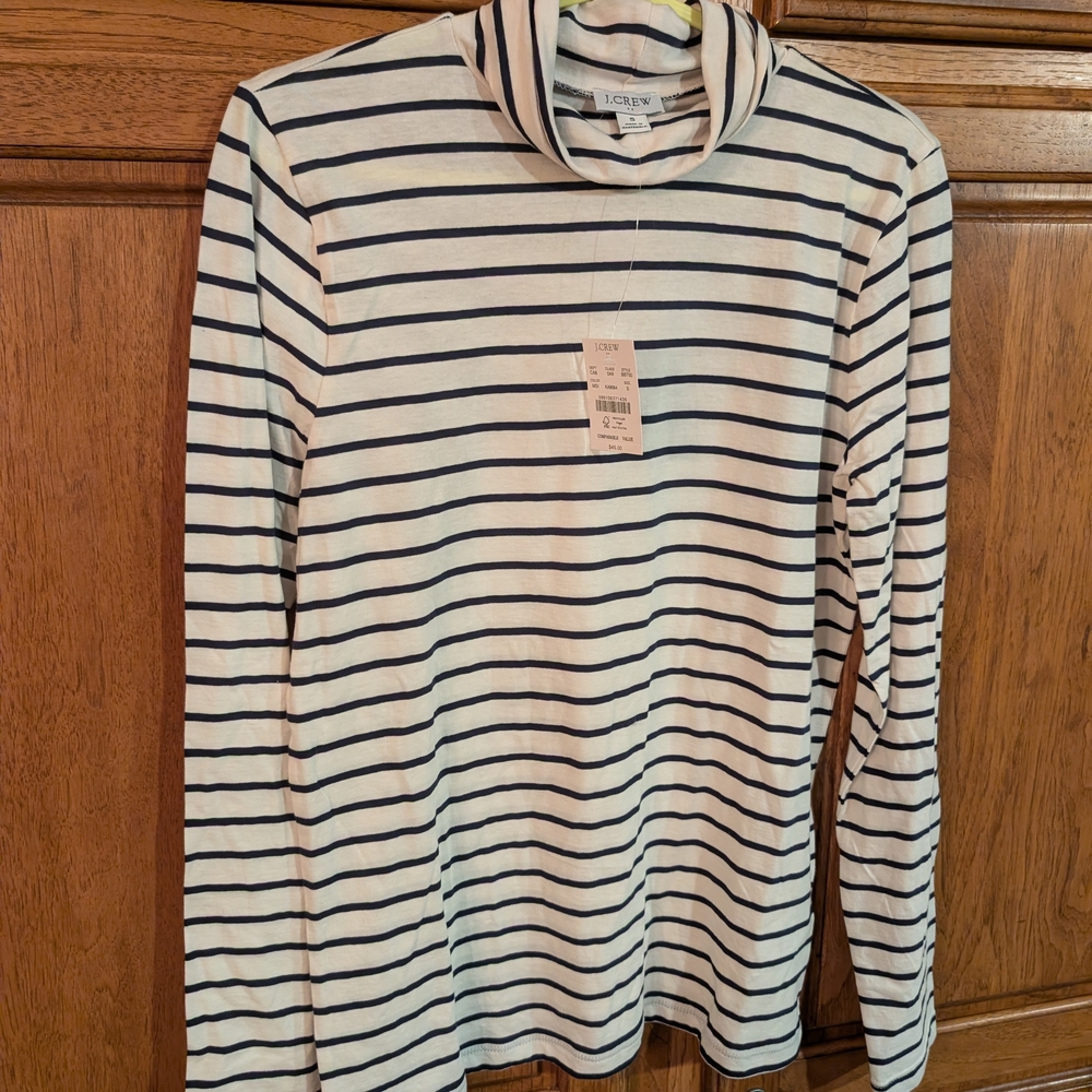 J.Crew Striped Turtleneck Top